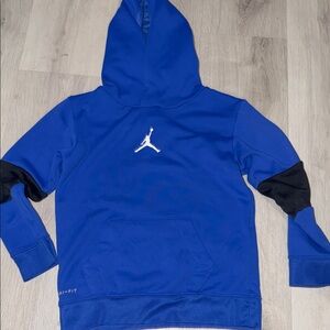 Boys Jordan Blue Hoodie with Black Accents